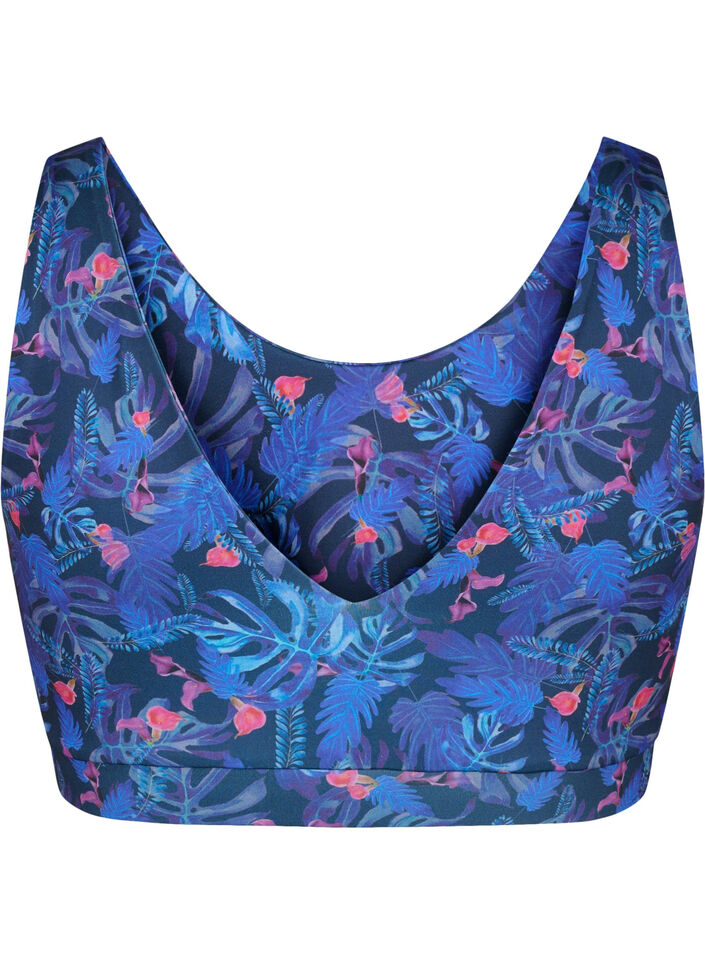 Soutien-gorge de sport avec imprimé, Blue Leaf AOP, Packshot image number 1