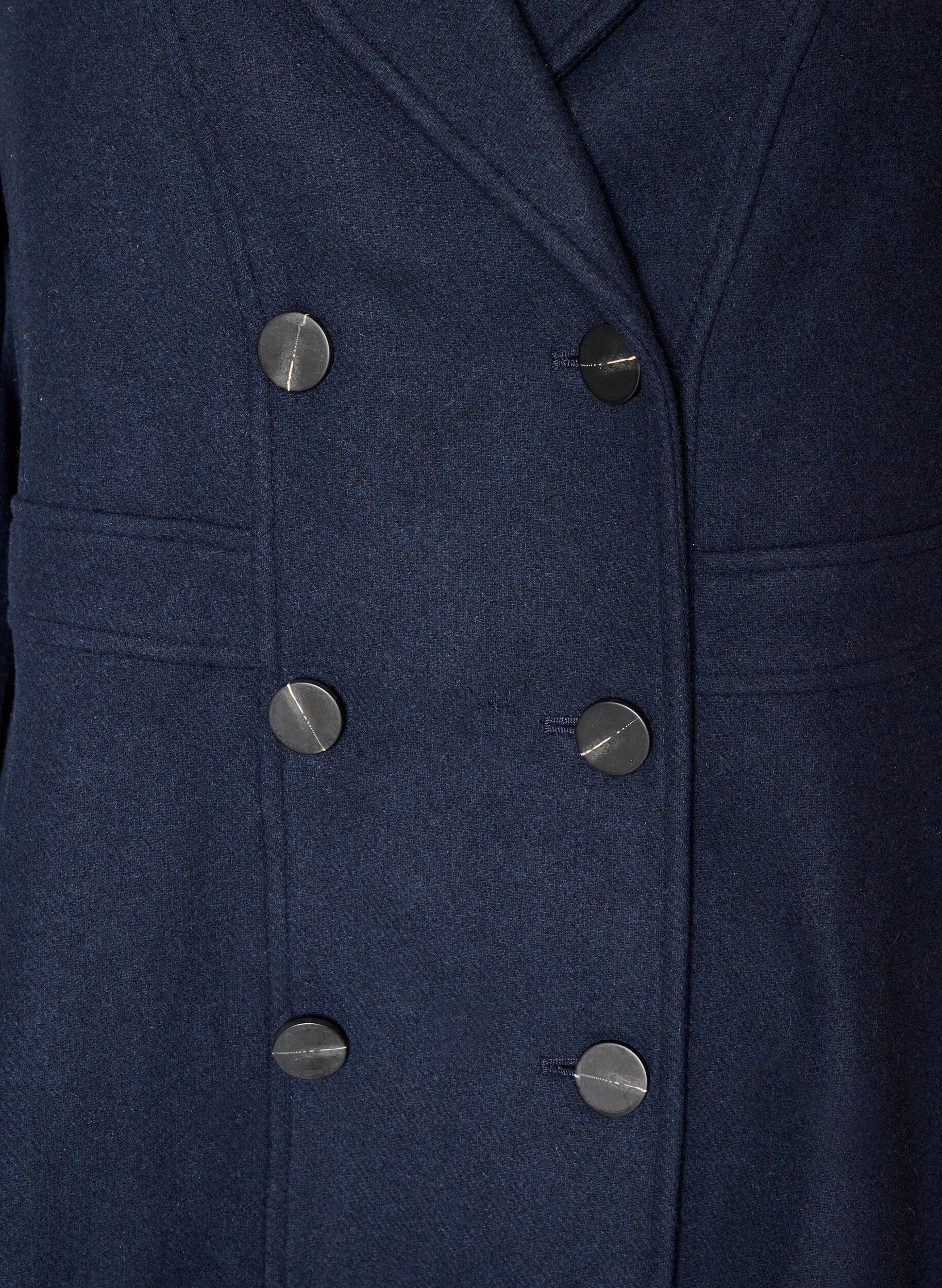 ZizziManteau en laine coupe A avec poches, 1494, Packshot image number 2