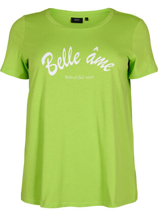 T-shirt en coton avec impression, Lime Green w. Bella, Packshot image number 0