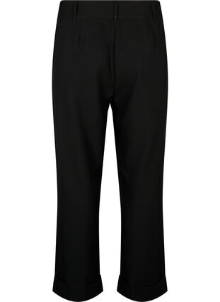 Pantalon taille haute avec pliage, Black, Packshot image number 1