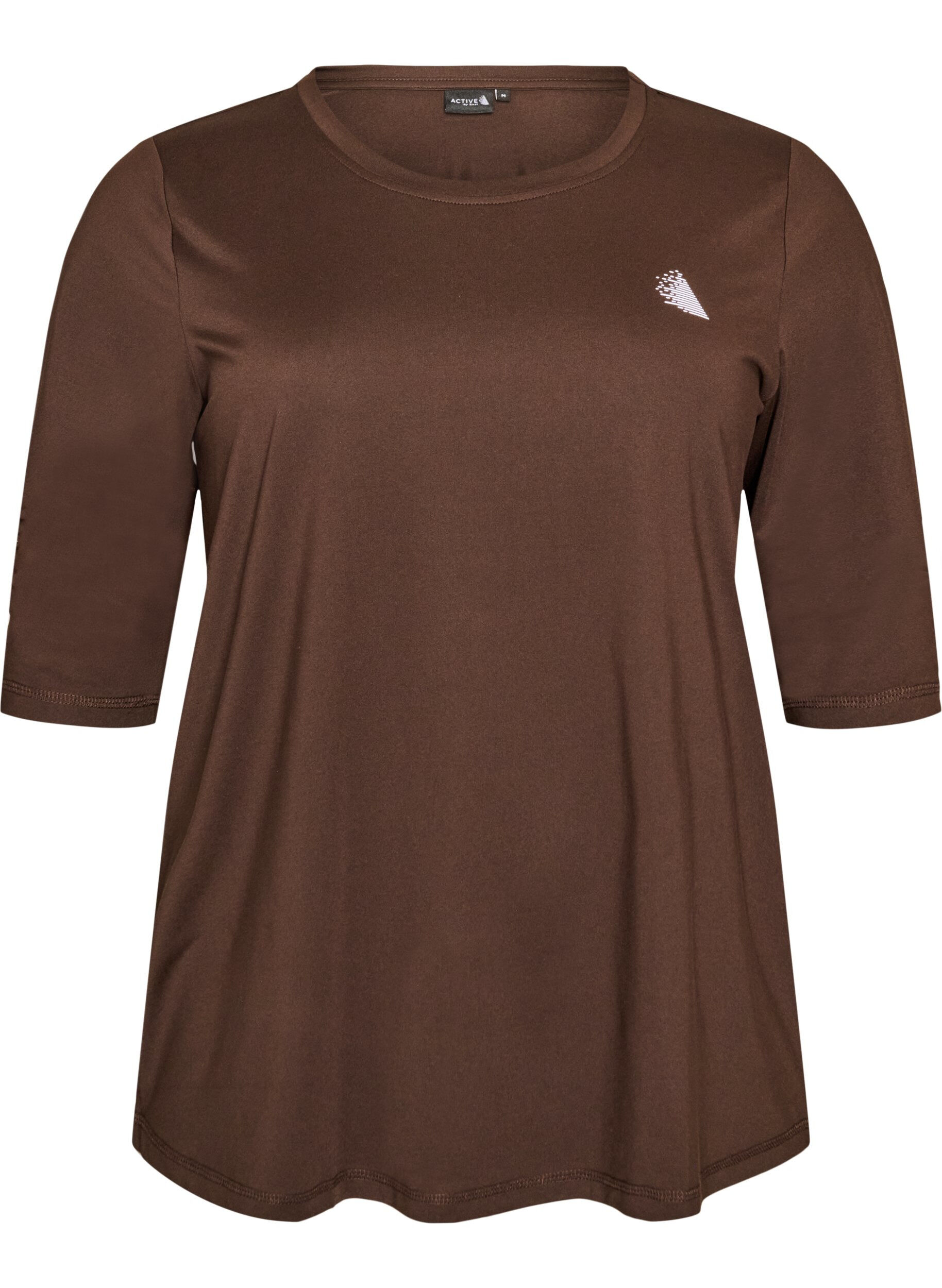 ZizziSports top with 3/4 sleeves, Marron, Packshot image number 0