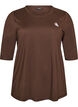 Sports top with 3/4 sleeves, Marron, Packshot image number 0