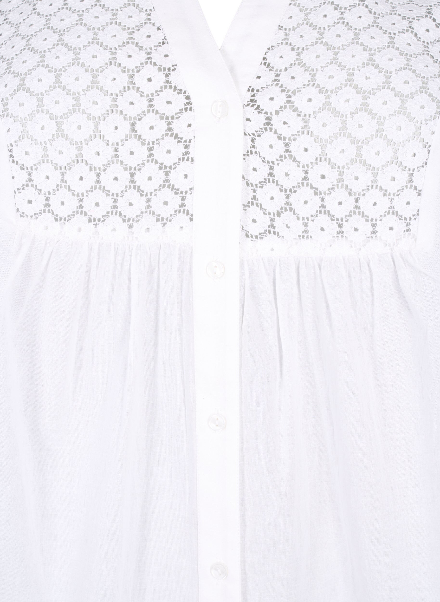 Zizzi FLASH &ndash; Chemise avec d&eacute;tails en crochet, Bright White, Packshot image number 2
