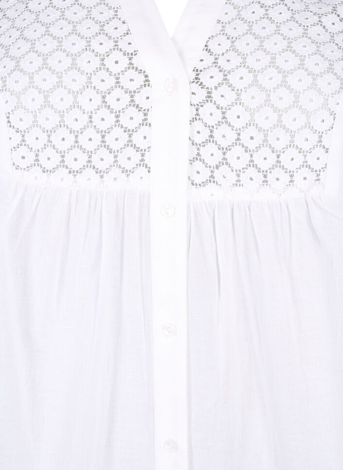 FLASH – Chemise avec détails en crochet, Bright White, Packshot image number 2