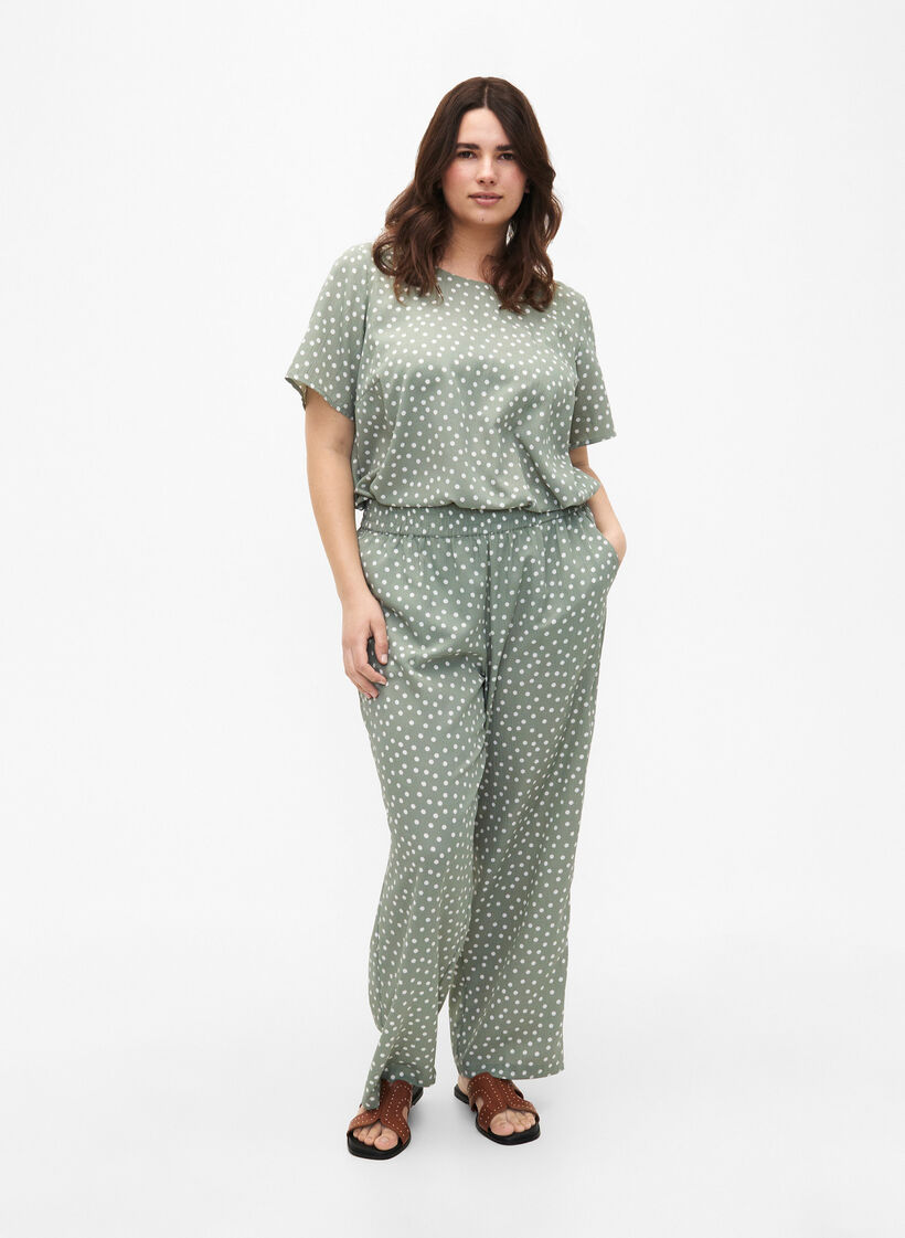 FLASH – Pantalon imprimé avec poches, Iceberg Green Dot, Model image number 3
