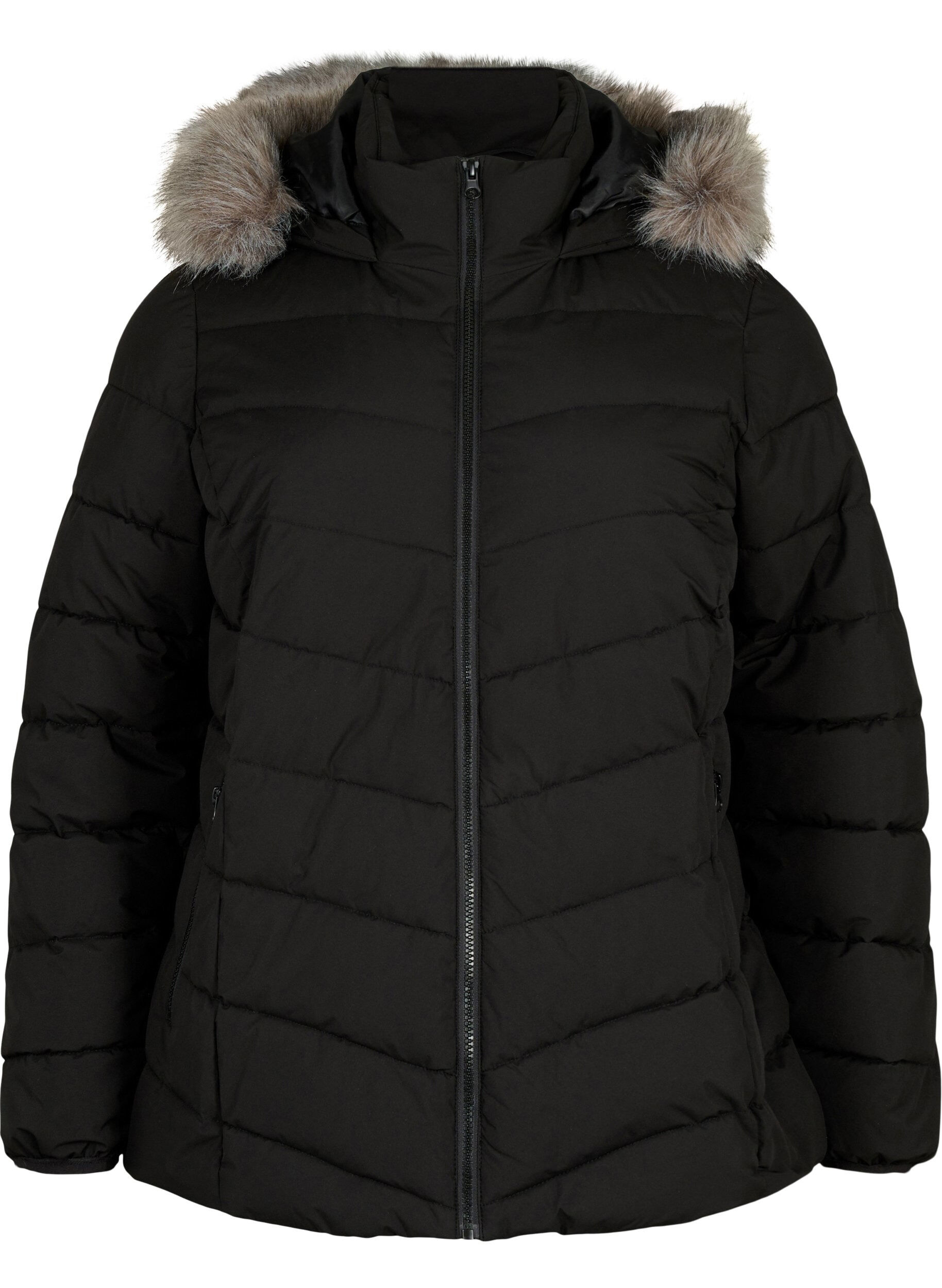 ZizziVeste courte &agrave; capuche, Noir, Packshot image number 0