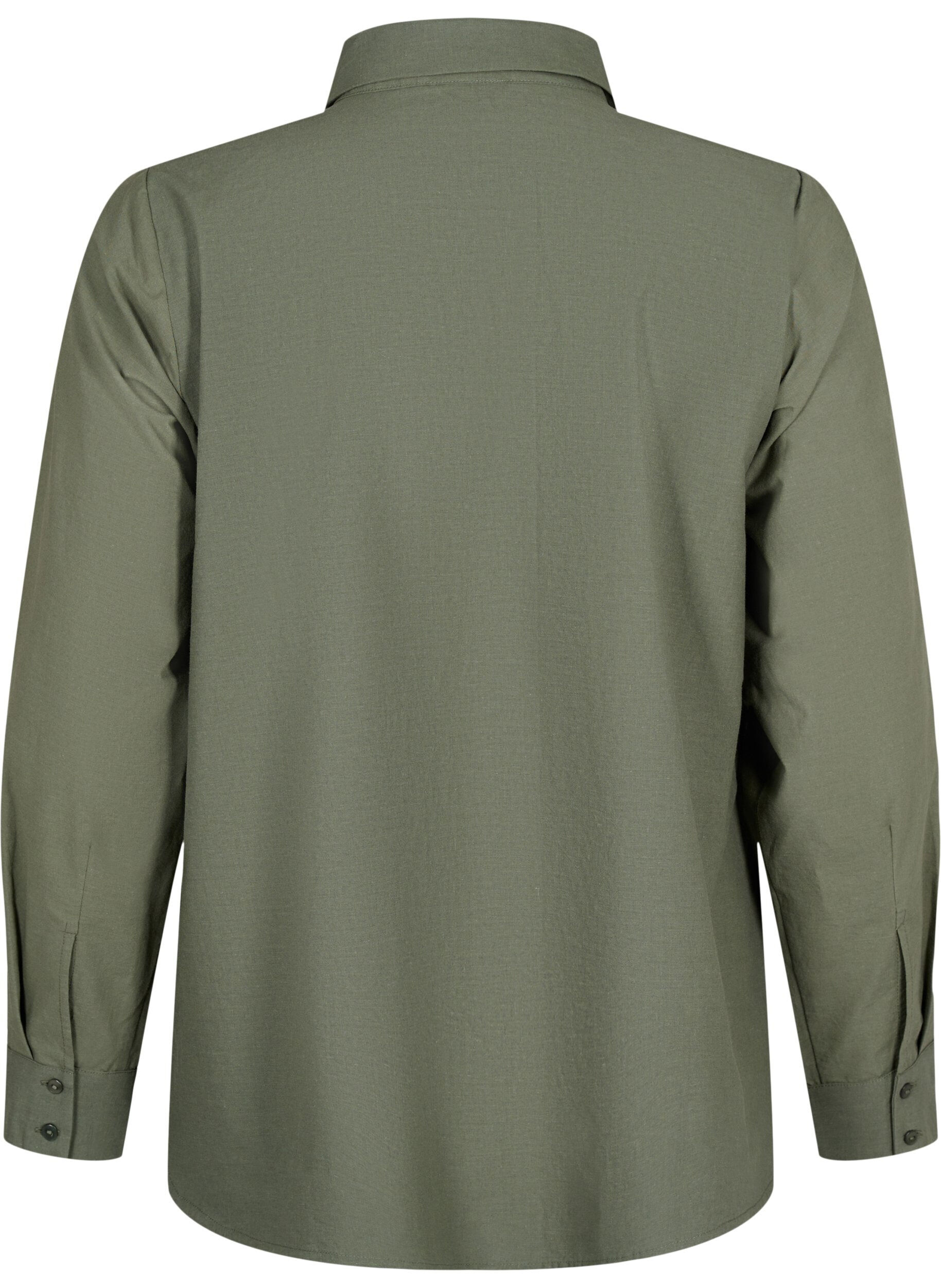 Zizzi Chemise en coton avec broderie anglaise, Thyme, Packshot image number 1