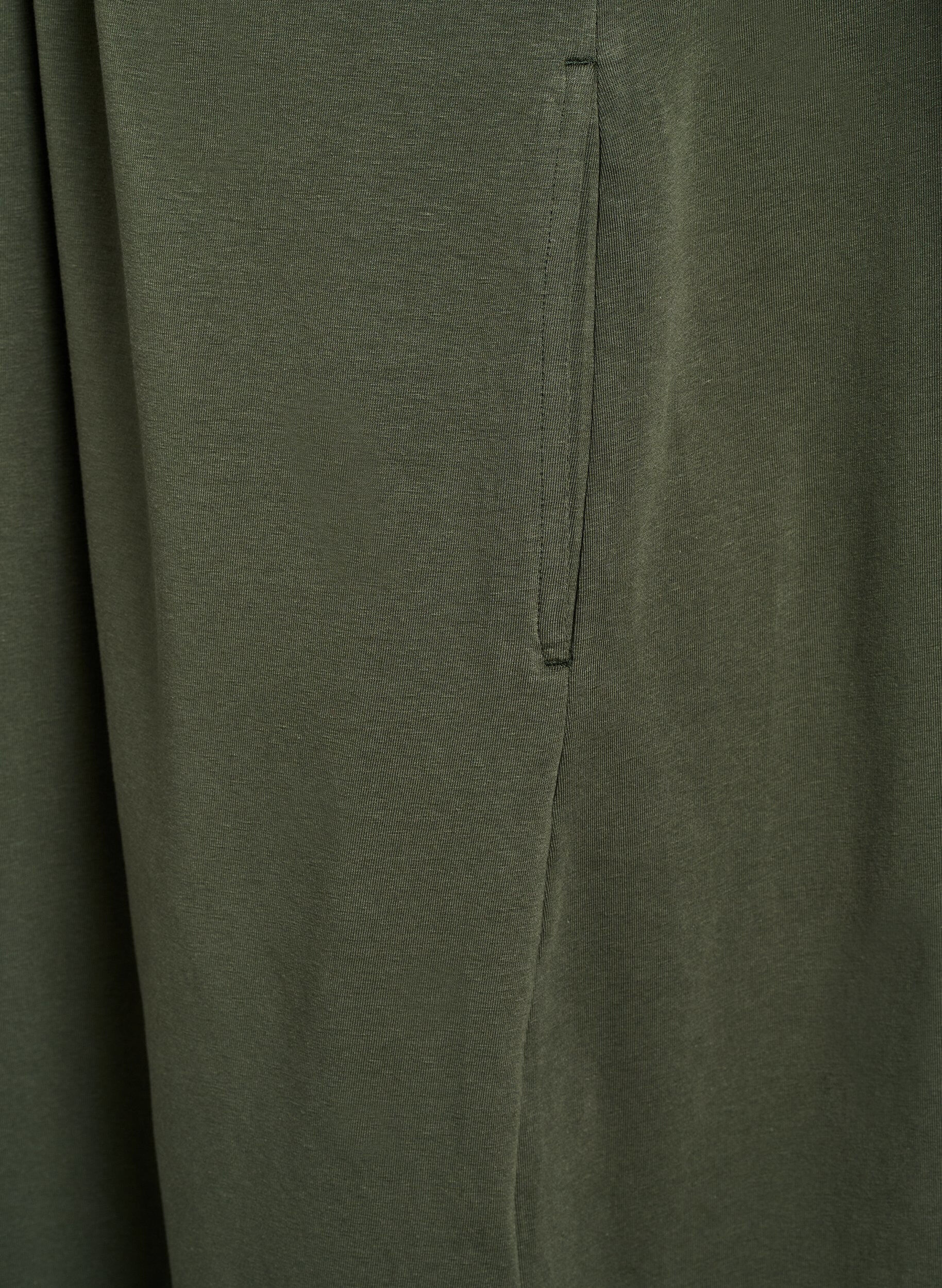 Zizzi Robe midi en coton &agrave; manches courtes, Vert, Packshot image number 4