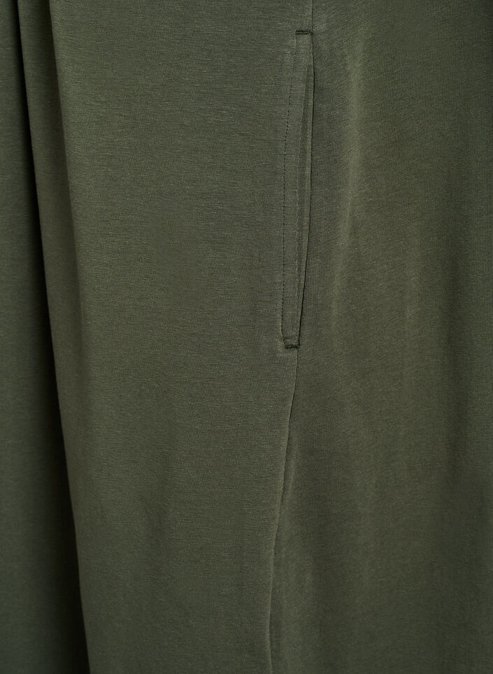 Robe midi en coton à manches courtes, Vert, Packshot image number 4