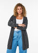 Long cardigan tricot&eacute; dans un m&eacute;lange de viscose, Gris anthracite, Model image number 0