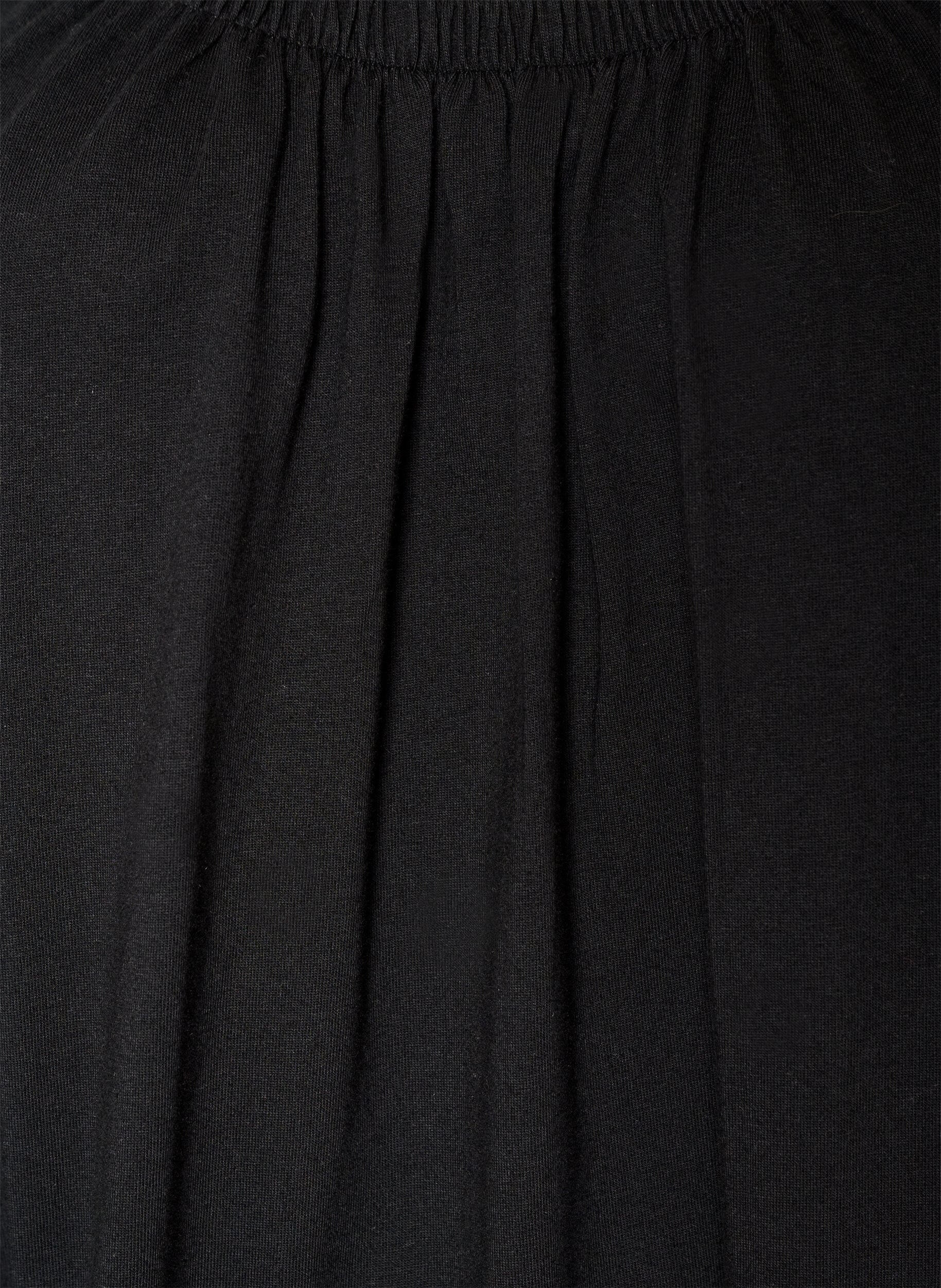ZizziRobe &agrave; bretelles midi en coton bio, Noir, Packshot image number 2