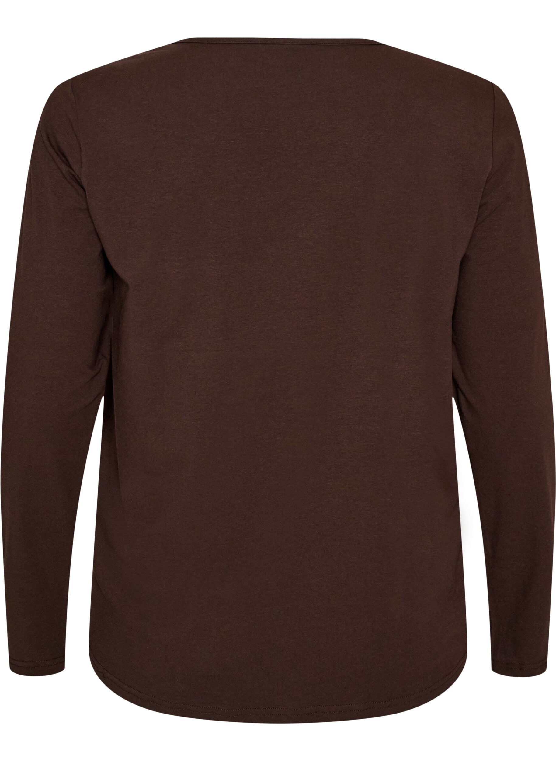 ZizziHaut de pyjama en coton &agrave; imprim&eacute; c&oelig;urs, Marron, Packshot image number 1