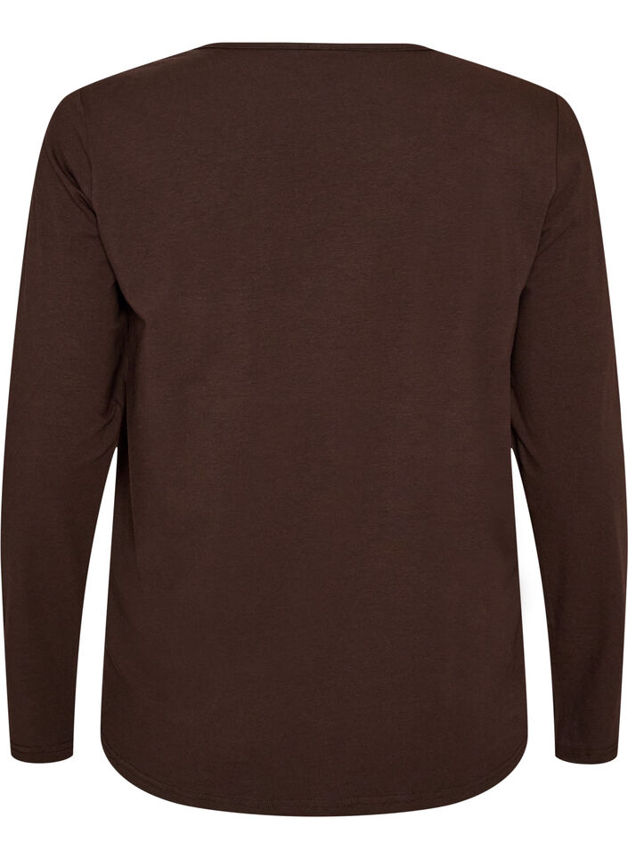 Haut de pyjama en coton &agrave; imprim&eacute; c&oelig;urs, Marron, Packshot image number 1