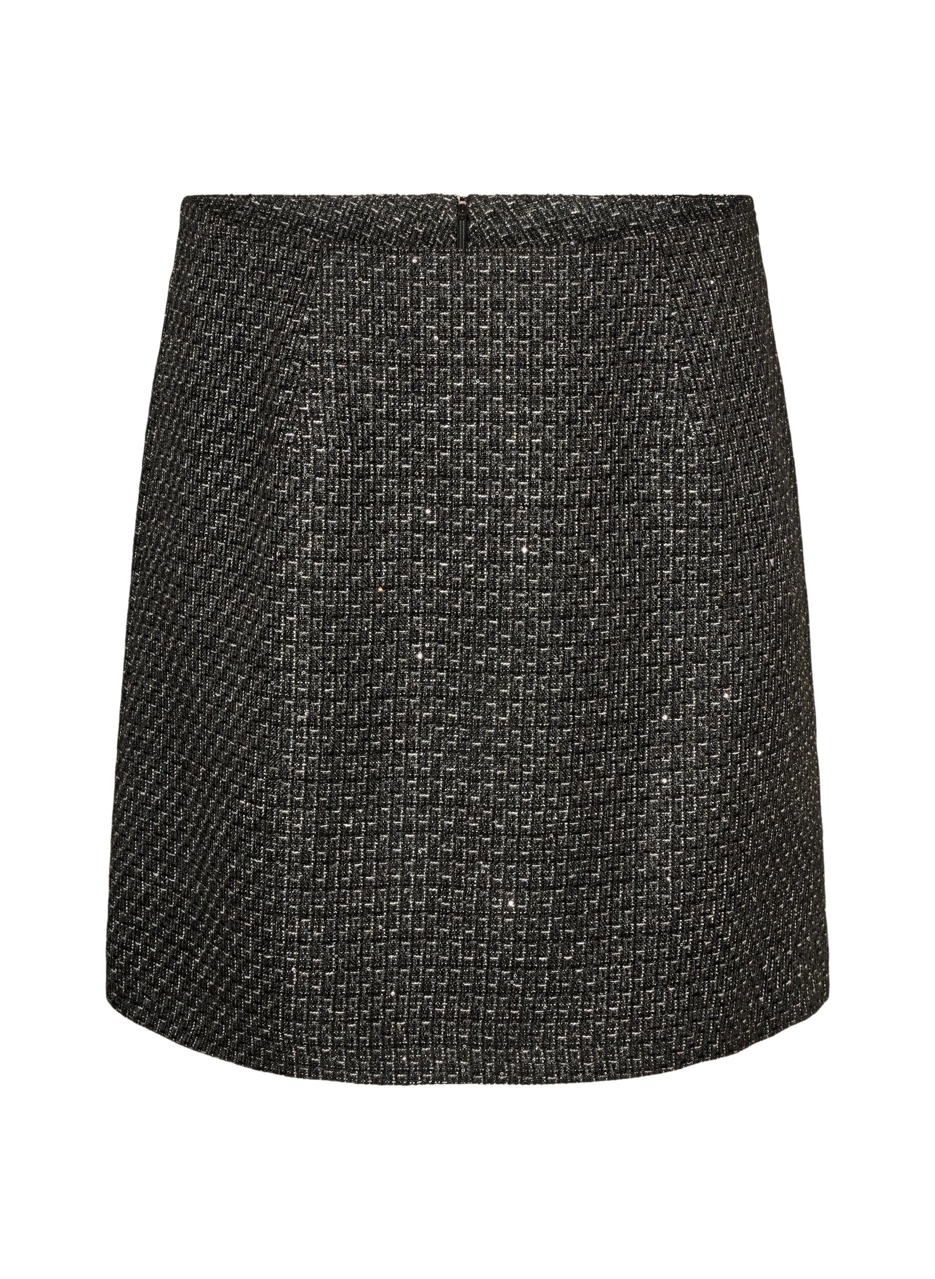 Jupe courte en boucl&eacute; avec sequins