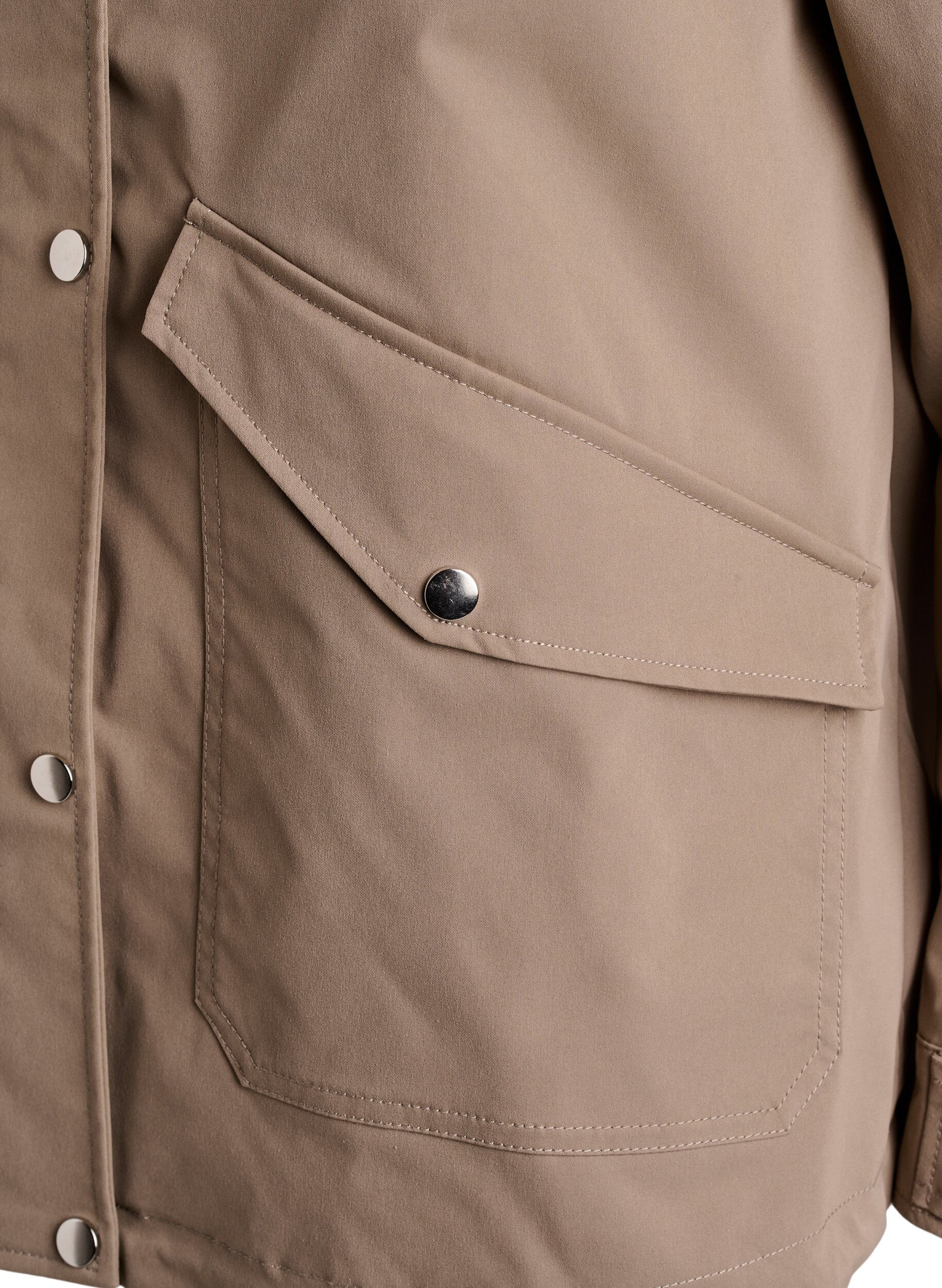 Zizzi Veste courte de printemps avec capuche amovible, Beige, Packshot image number 3
