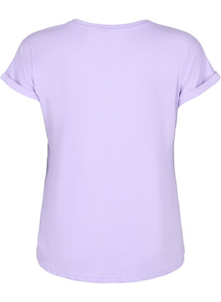T-shirt à manches courtes en mélange de coton, Lavender, Packshot image number 1