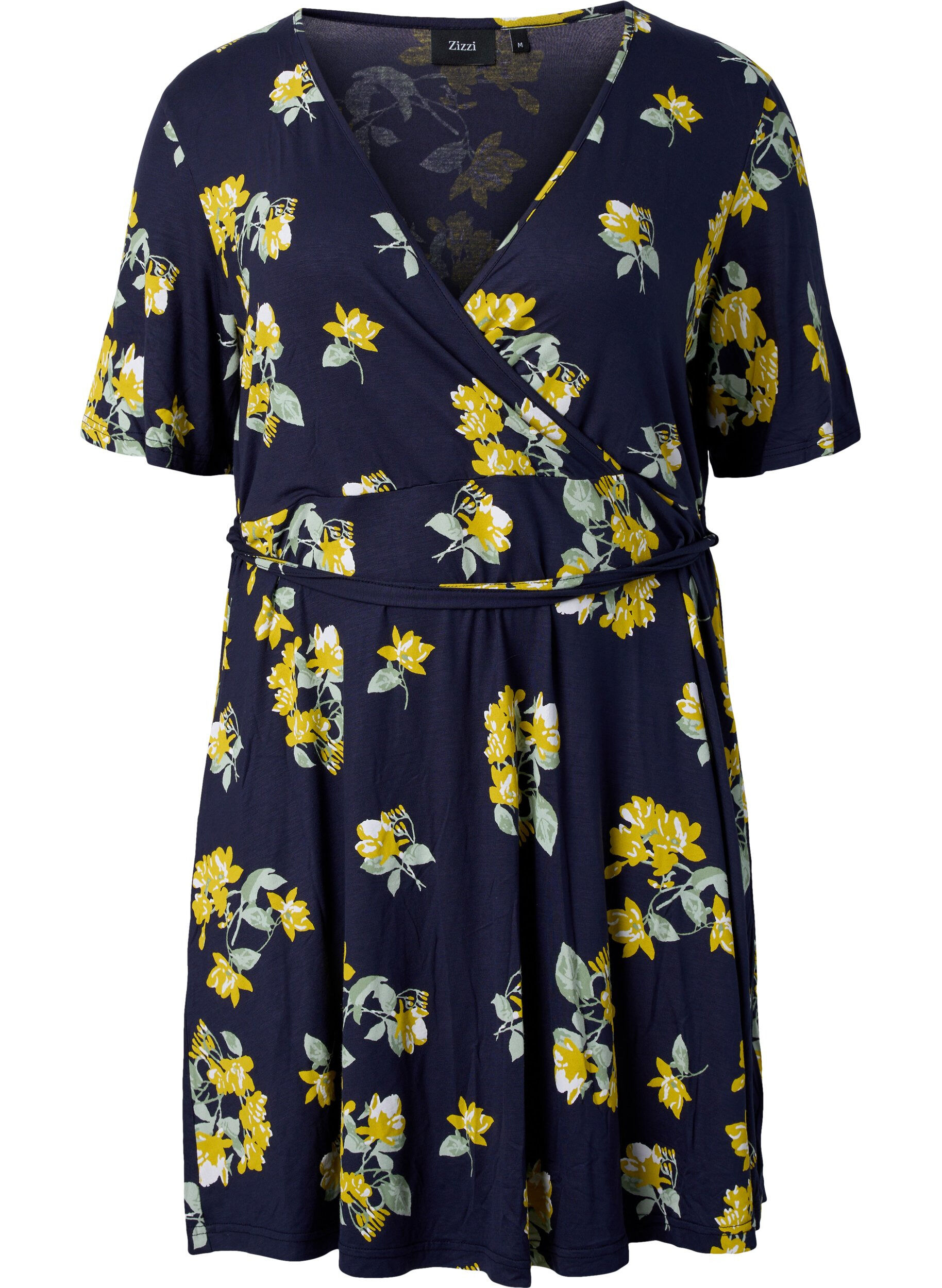 ZizziRobe portefeuille en viscose &agrave; manches courtes, Night Sky AOP Flower, Packshot image number 0