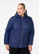 Doudoune l&eacute;g&egrave;re matelass&eacute;e &agrave; capuche, Bleu, Model image number 0