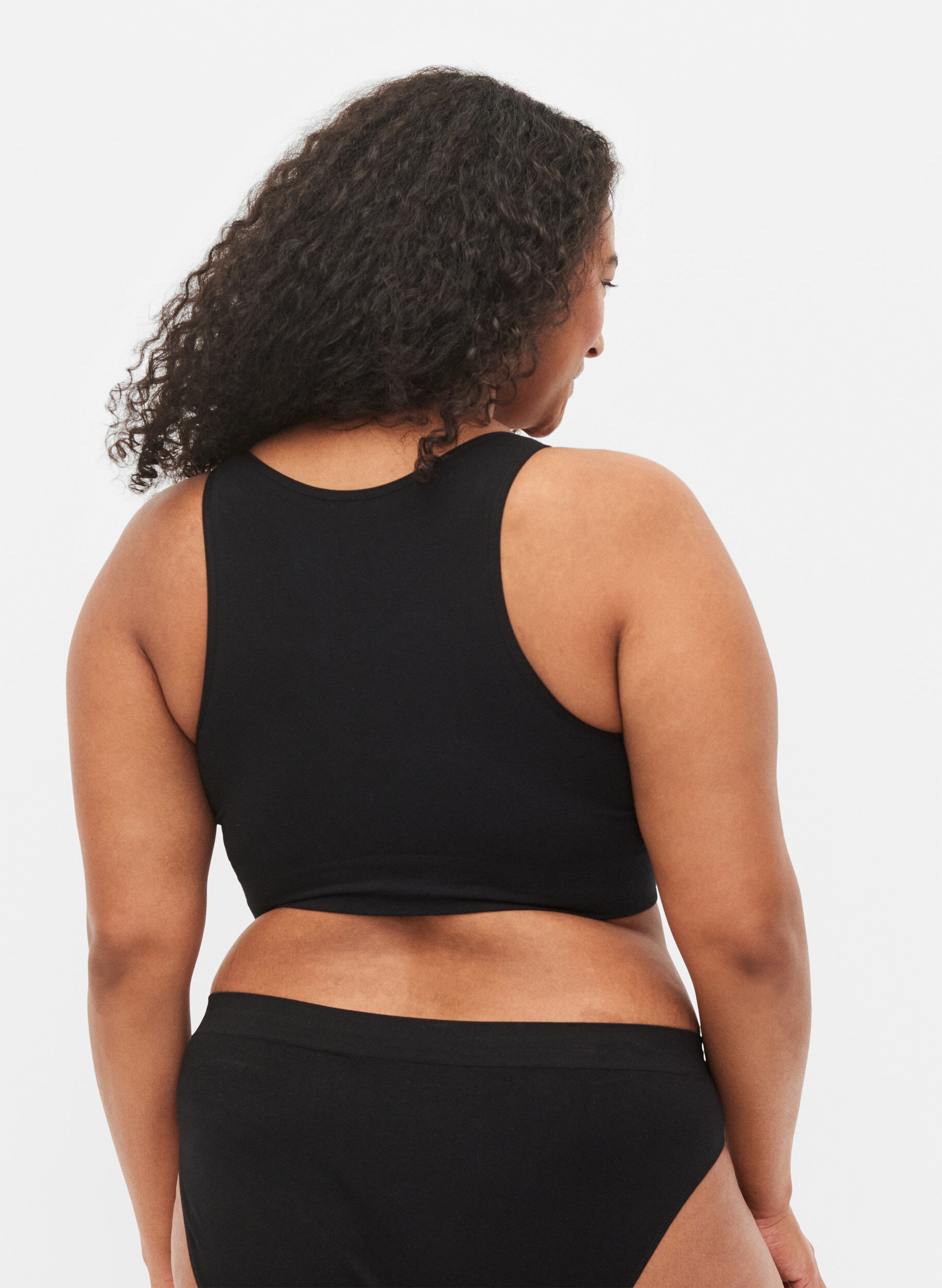 Zizzi Soutien-gorge doux avec maille, Black, Model image number 1