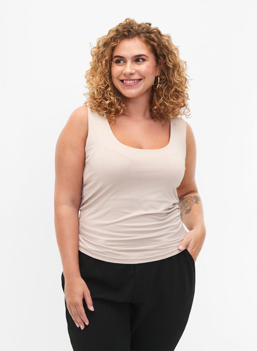 Haut réversible stretch, Silver Gray, Model image number 0