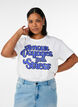 T-shirt en 100% coton avec manches courtes et imprim&eacute;, Blanc, Model image number 0