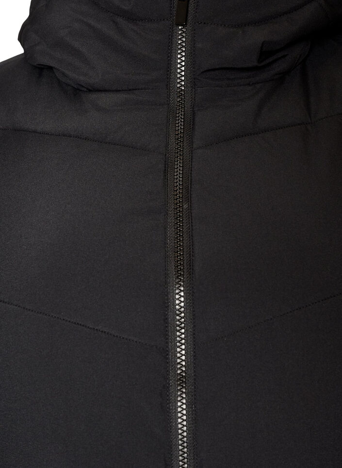 Doudoune mi-longue avec capuche, Noir, Packshot image number 2