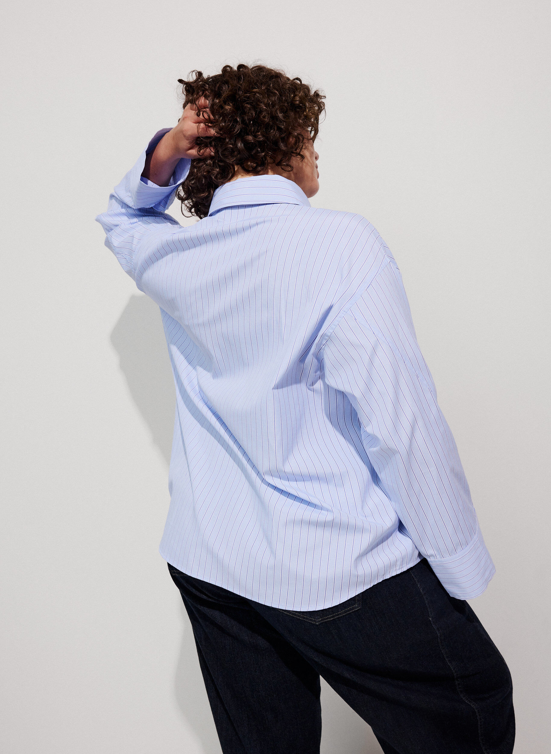 ZizziChemise ample avec lien &agrave; nouer, Bleu Clair, Model image number 2