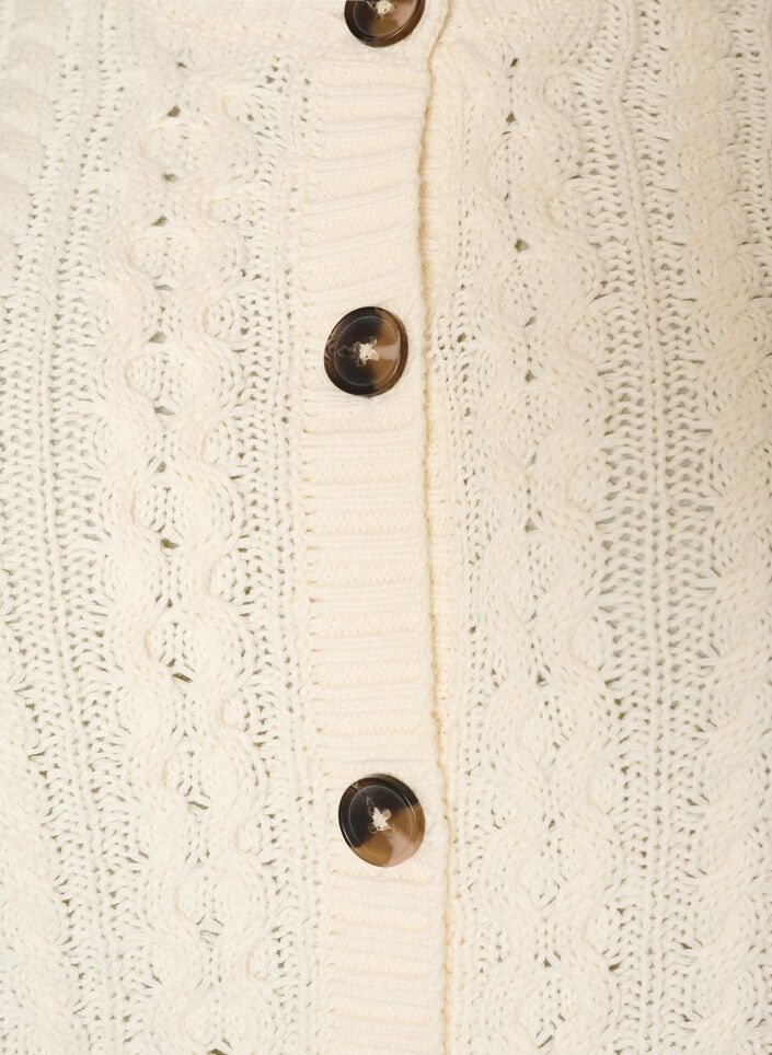 Cardigan avec motif torsad&eacute;, Vanille, Packshot image number 2