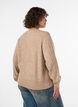 Cardigan en maille torsad&eacute;e avec boutons nacr&eacute;s, Beige, Model image number 2