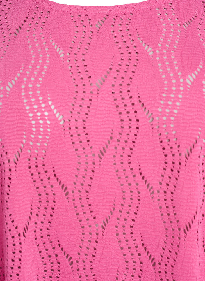 FLASH - Robe courte en jersey à motif ajouré, Ibis Rose, Packshot image number 2