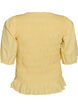 Blouse smock&eacute;e avec ourlet &agrave; volants et col bateau, Jaune clair, Packshot image number 1