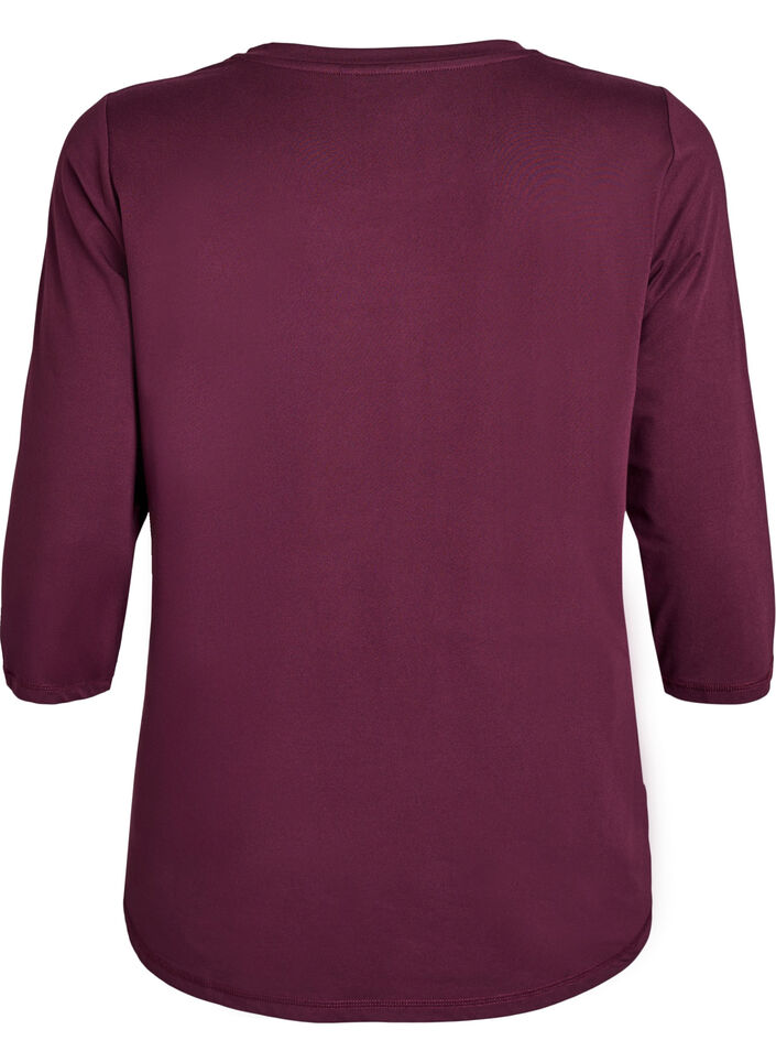 Haut de sport &agrave; manches 3/4, Bordeaux, Packshot image number 1