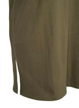 Robe en coton à manches courtes en tricot côtelé, Ivy Green, Packshot image number 3