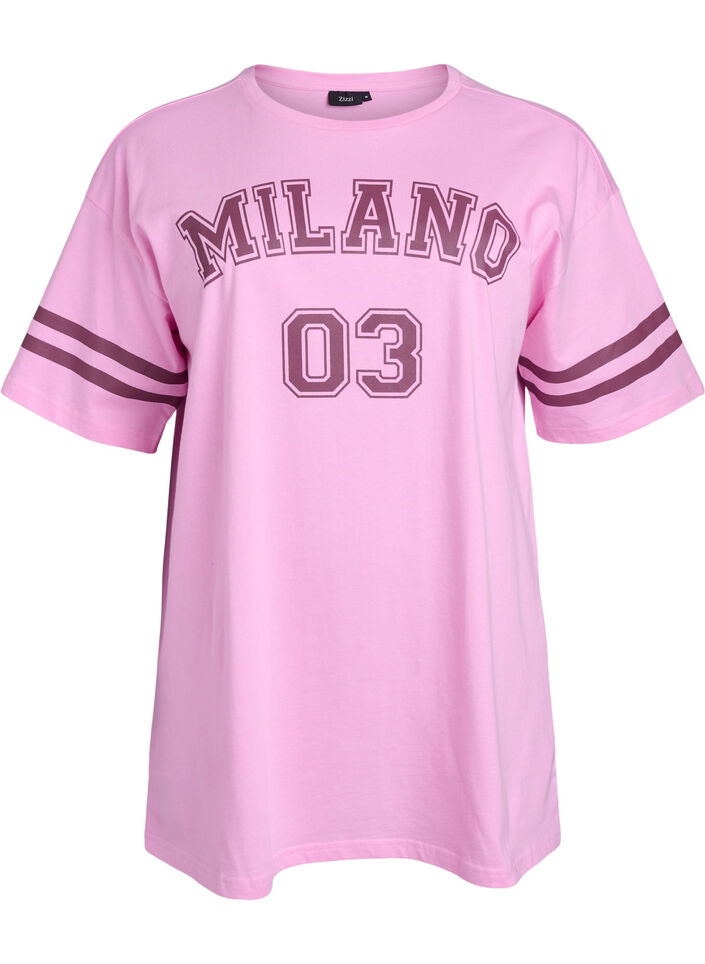 T-shirt collège oversize et sportif, Rose, Packshot image number 0