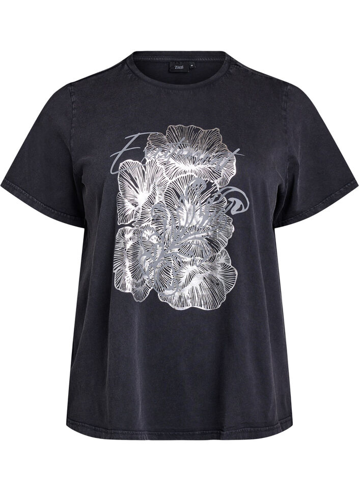 T-shirt en coton biologique avec une impression cool, Gris, Packshot image number 0
