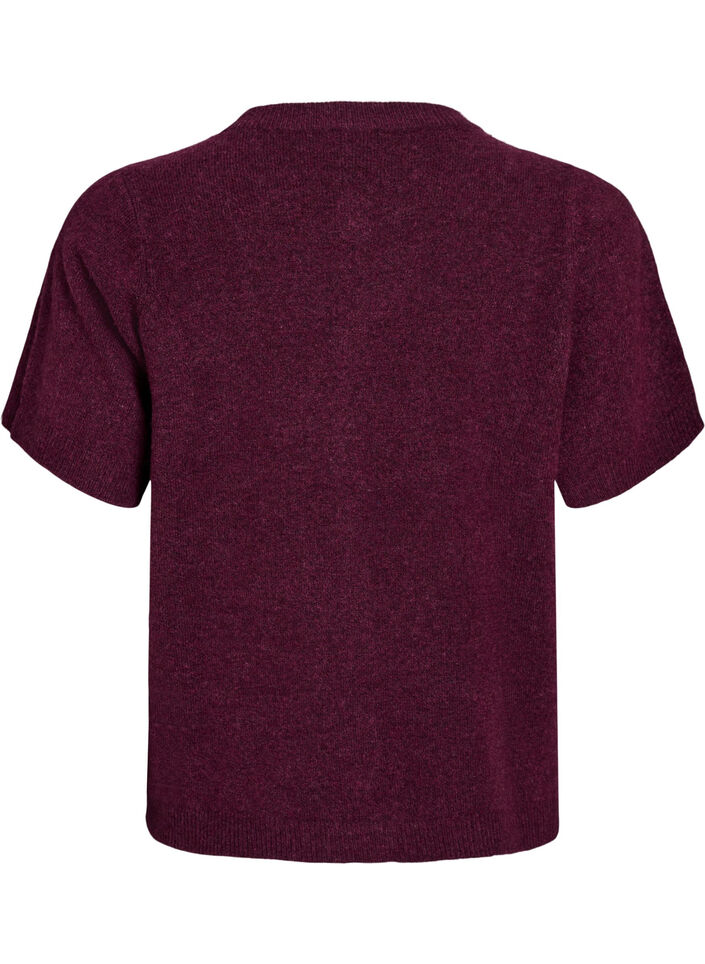  Cardigan en tricots &agrave; manches courtes, Bordeaux fonc&eacute;, Packshot image number 1