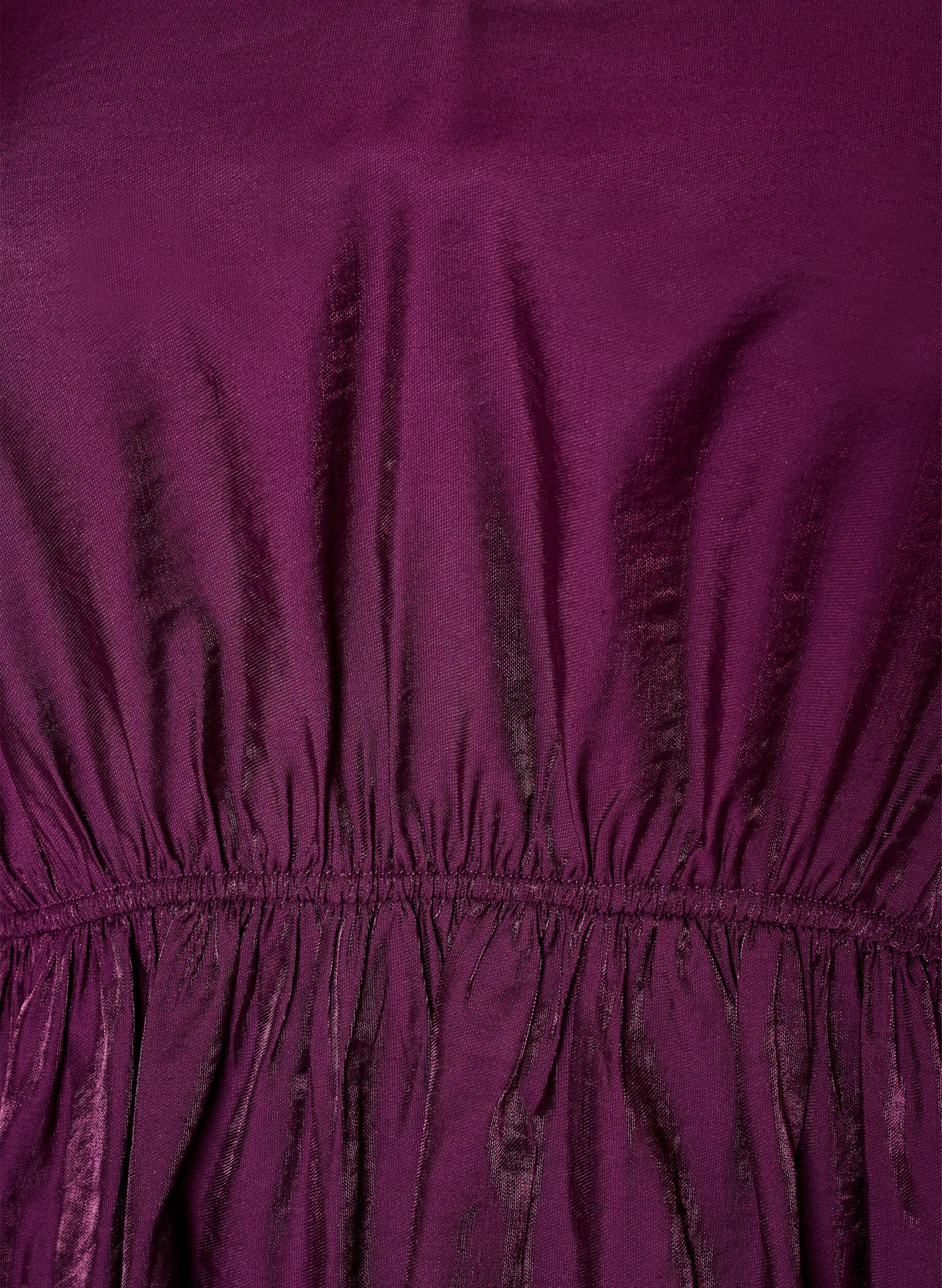 ZizziBlouse brillante en viscose &agrave; effet p&eacute;plum, Violet, Packshot image number 2