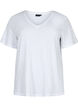 T-shirt basique &agrave; manches courtes et col en V, Blanc, Packshot image number 0