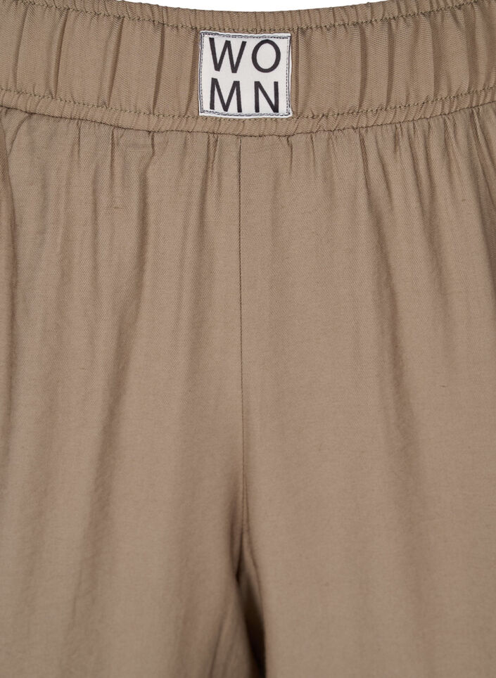 Pantalon ample en viscose avec bord élastiqué et poches, Timber Wolf, Packshot image number 2