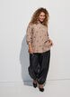Chemise &agrave; rayures avec fleurs brod&eacute;es, Marron, Model image number 1