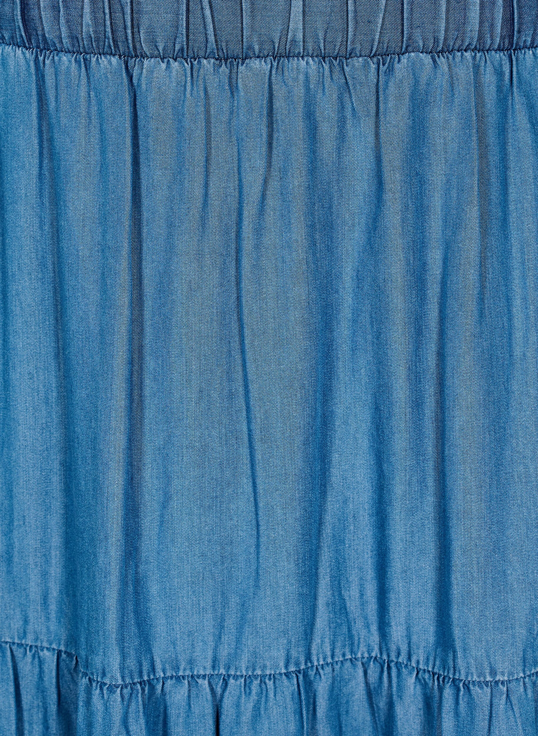 ZizziJupe maxi en jean avec volants, Bleu, Packshot image number 2