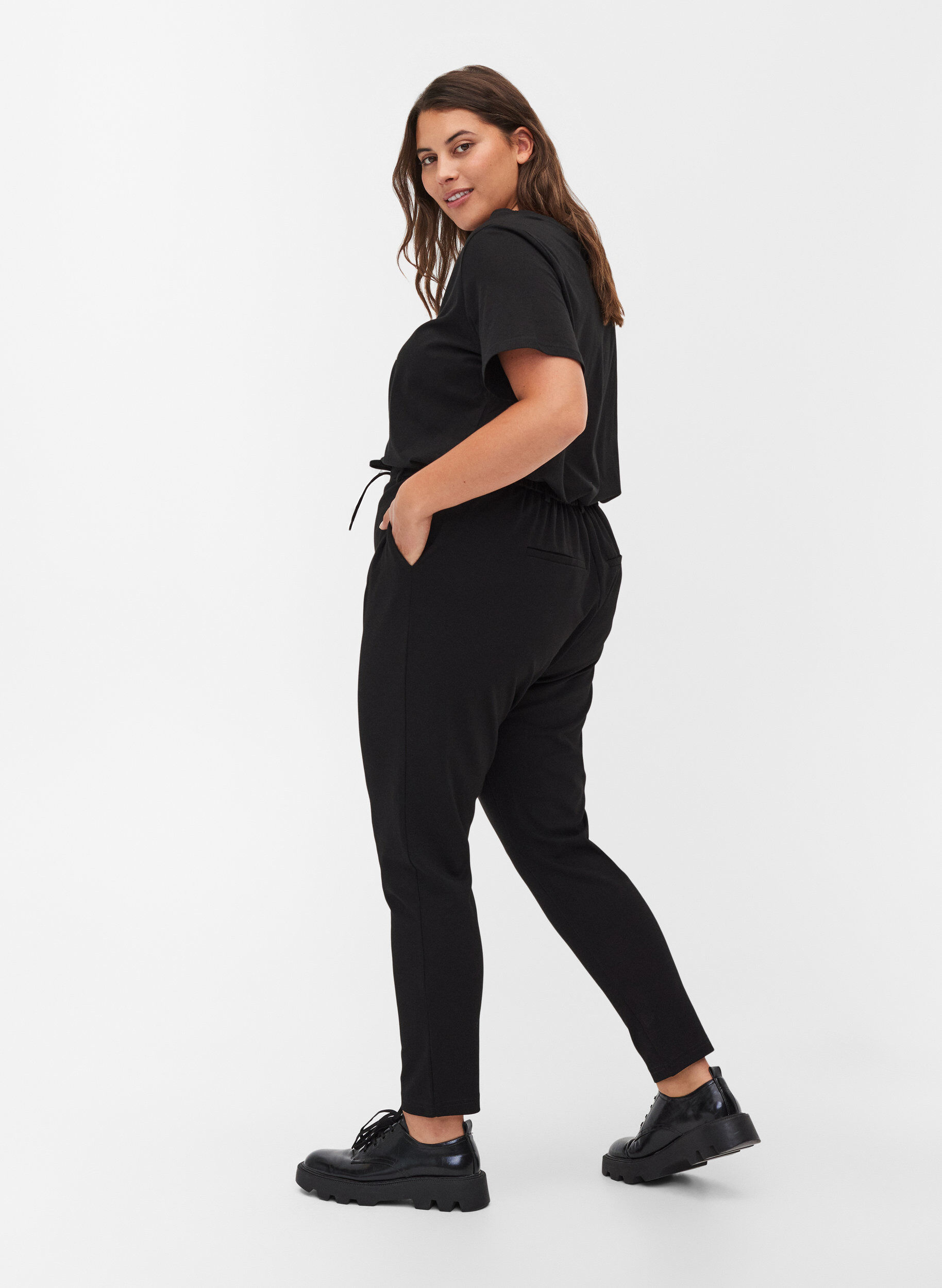 Zizzi Pantalon Maddison, Noir, Model image number 1