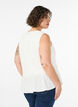 Blouse sans manches textur&eacute;e avec lien &agrave; nouer, Vanille, Model image number 2