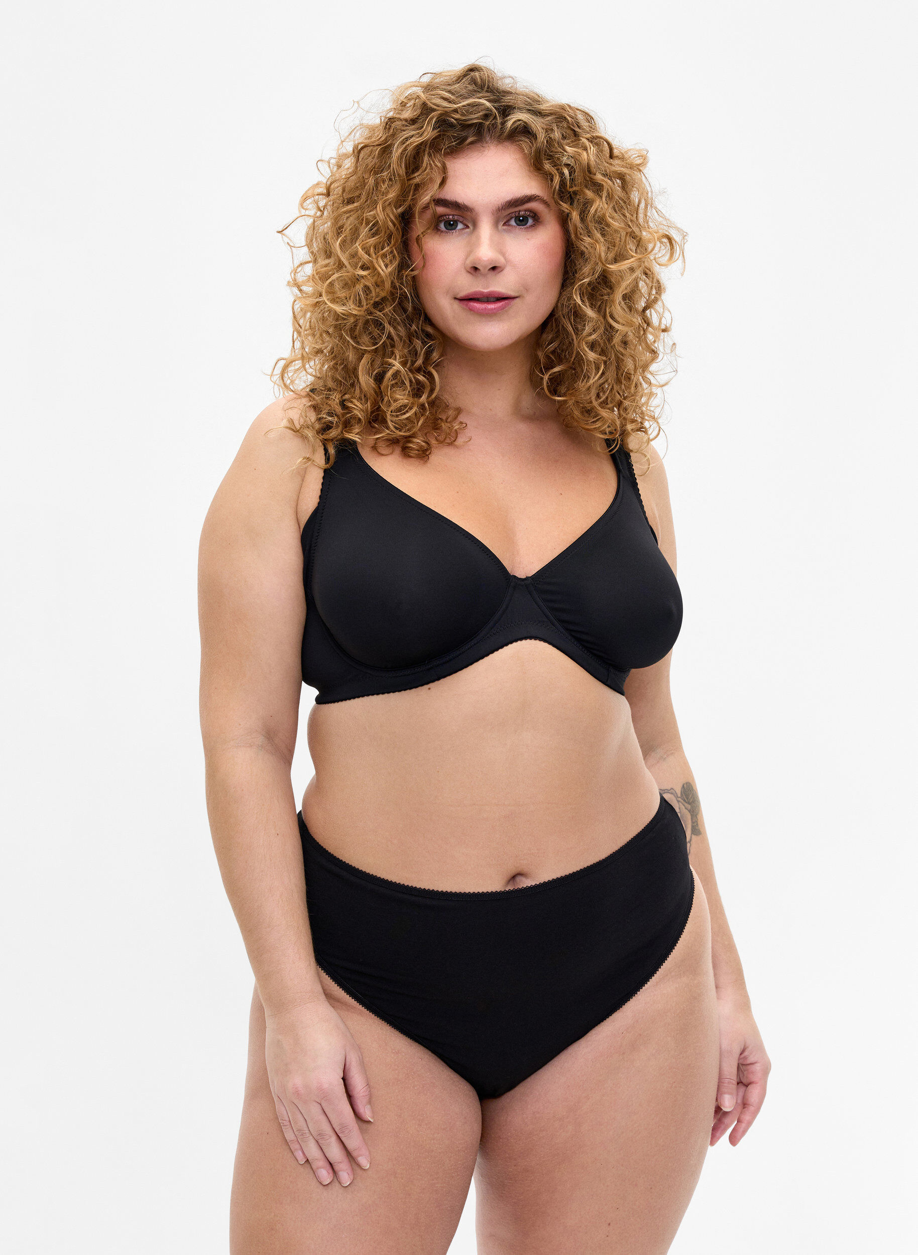 7-pack string en coton, Noir, Model