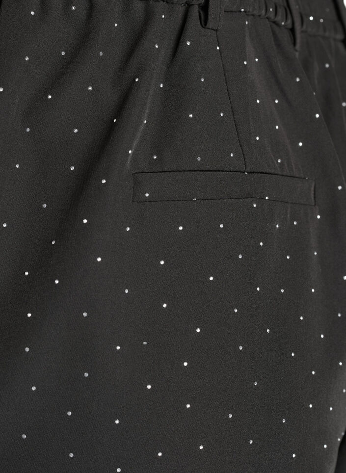 Pantalon taille haute avec des strass, Noir, Packshot image number 3