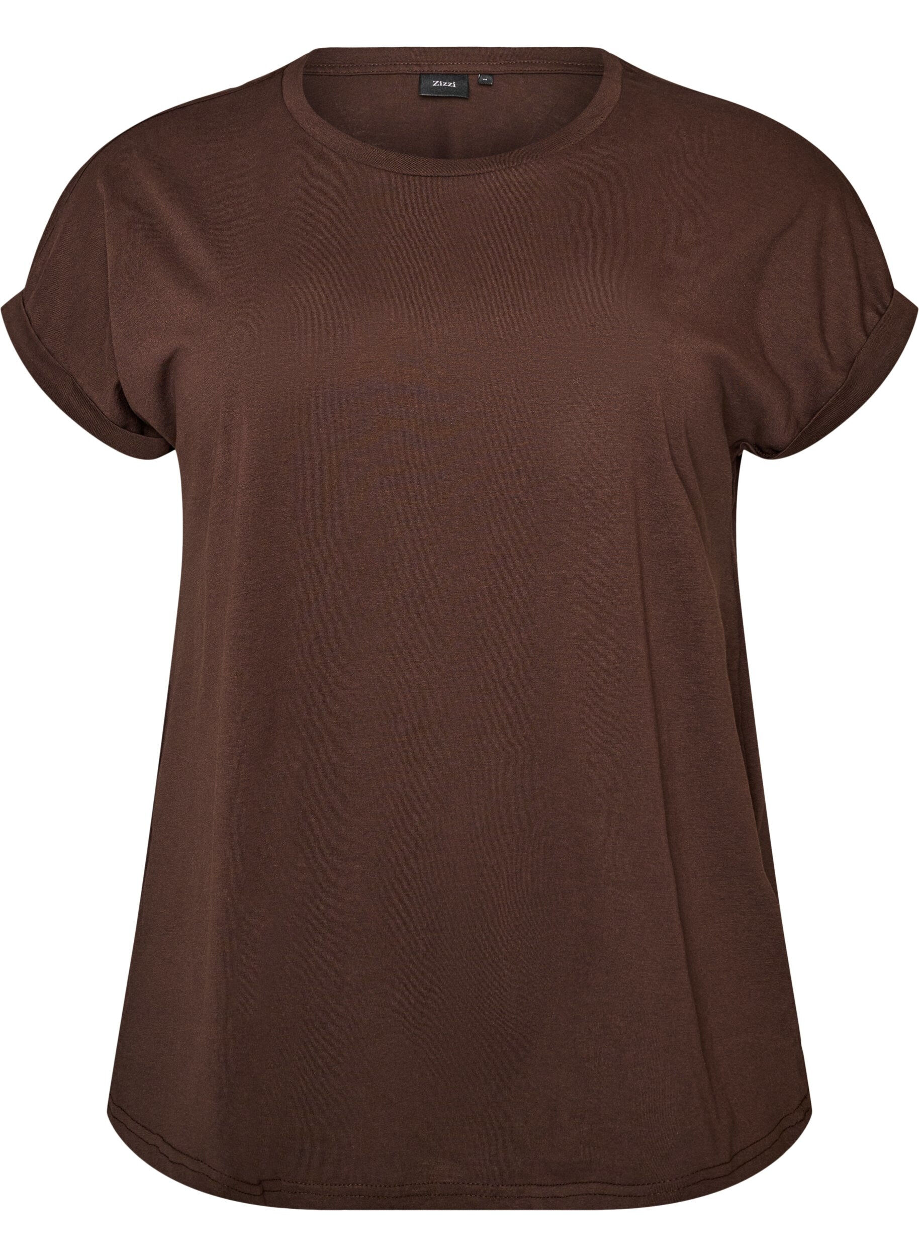 T-shirt &agrave; manches courtes en coton m&eacute;lang&eacute;