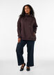 Sweat &agrave; col montant et poches, Marron, Model image number 1