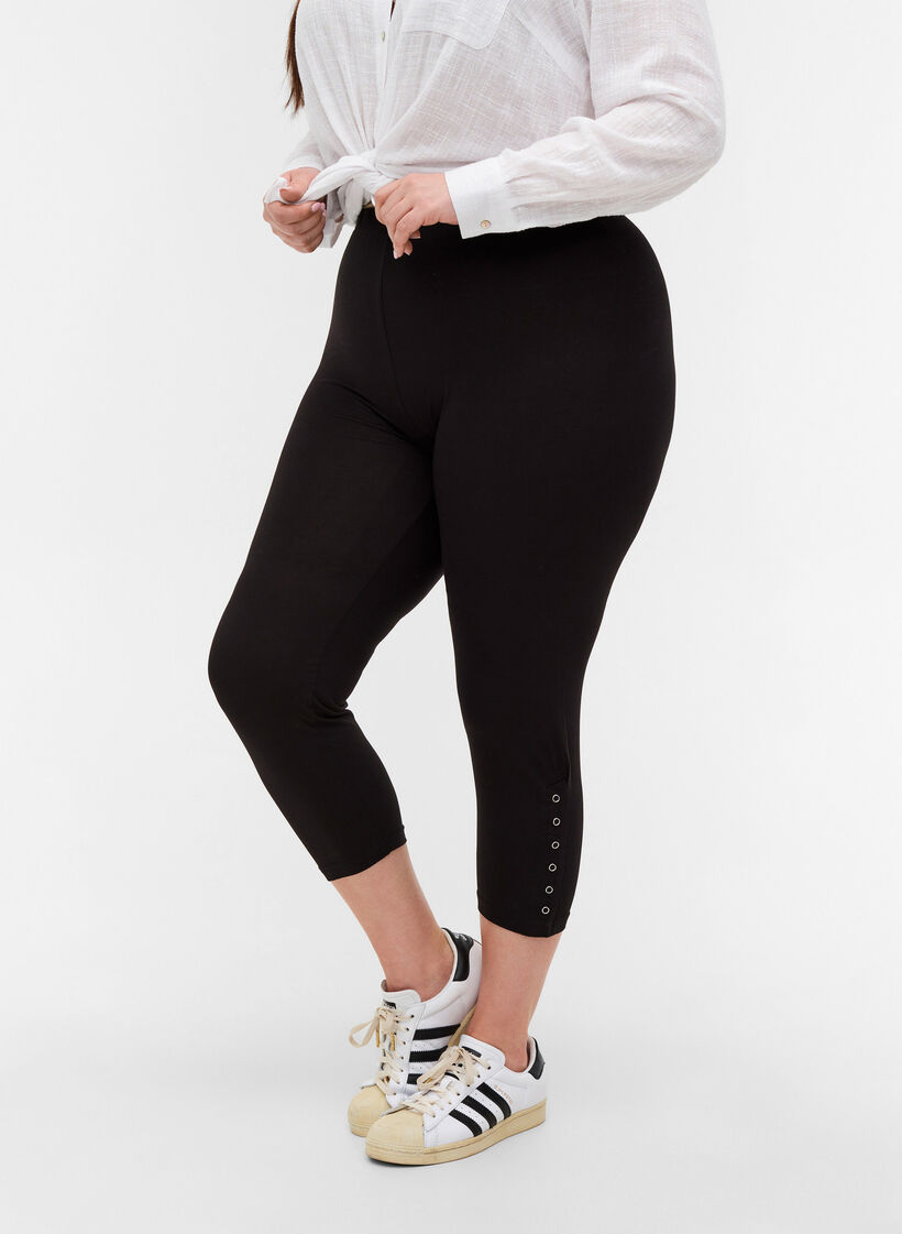 Legging 3/4 avec boutons, Black, Model image number 2