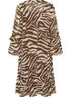 Robe midi avec volants et col en V, Marron, Packshot image number 1