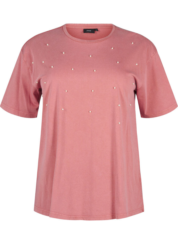 T-shirt avec perles, Heather Rose Washed, Packshot image number 0